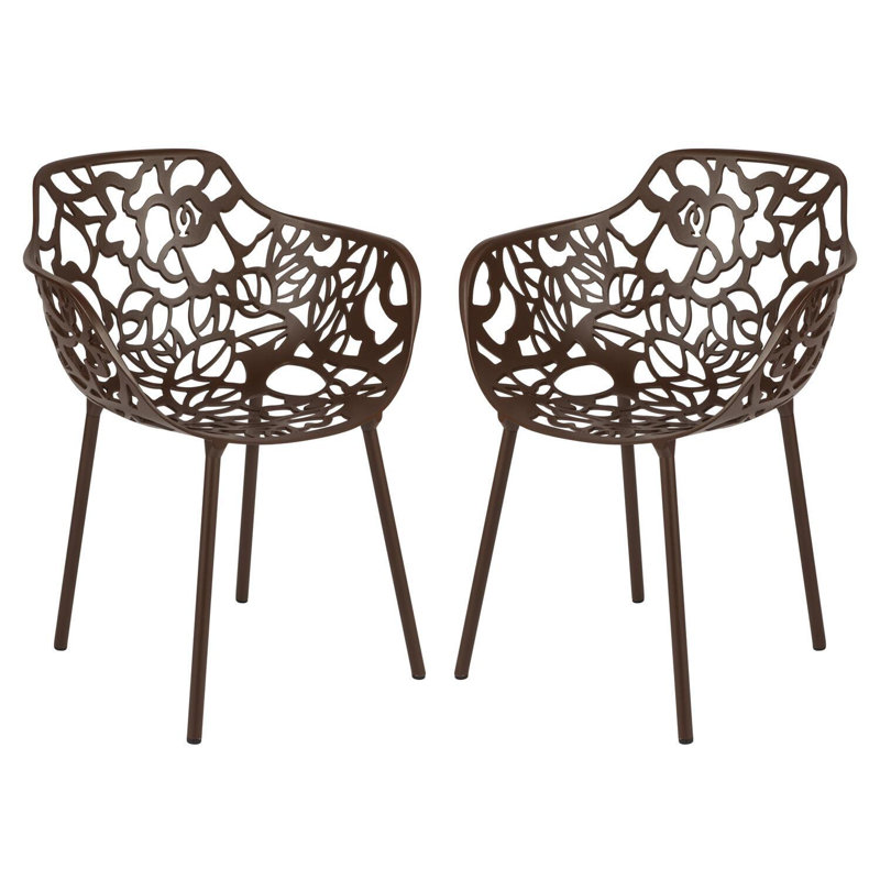 Chaise d'appoint en aluminium - ensemble de 2, Jaune