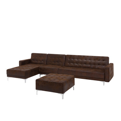 Finnegan 5 Seater Faux Leather Sofa Bed