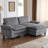 Cream Corduroy Double Cushion Loveseats With One Ottoman-84551927