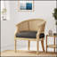Fauteuil d'appoint de style champêtre français avec sièges confortables et matériaux modernes et durables, parfait pour l'élégance classique