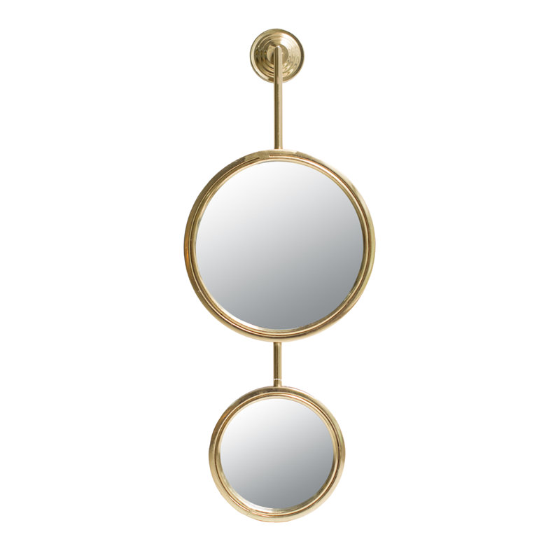 Décoration murale miroir doré, 2 miroirs verticaux