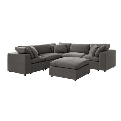 Merritt Modern Cloud Down Filled Oversized Sectional Couches With One Ottoman