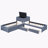 L-Shaped Upholstered Platform Bed With Trundle And Two Drawers Linked With Built-In Desk