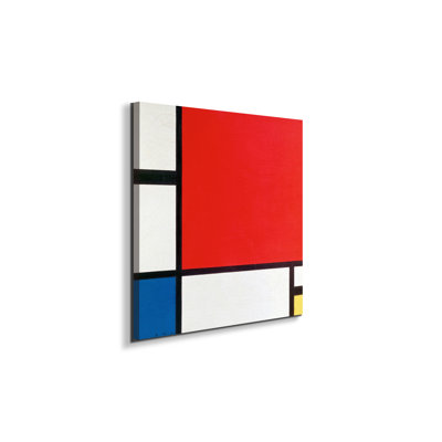 Composition II by Piet Mondrian 58x58 Cm Frameless Panel Lightweight Ready to Hang