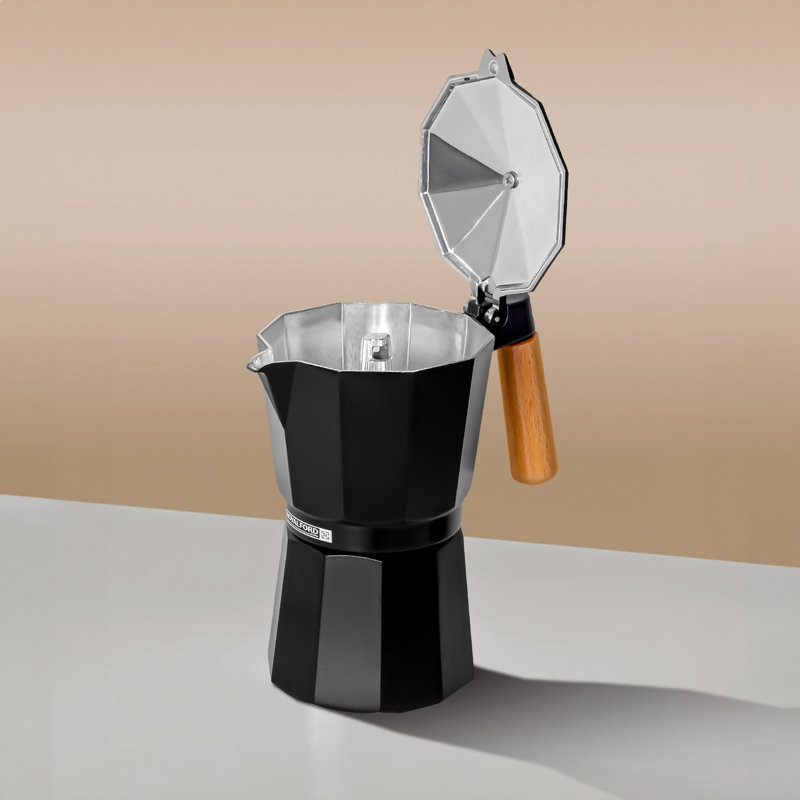 Royalford Italian Espresso Coffee Maker Stovetop Moka Pot (6 Cups/300ML)Traditional, 0.45 L