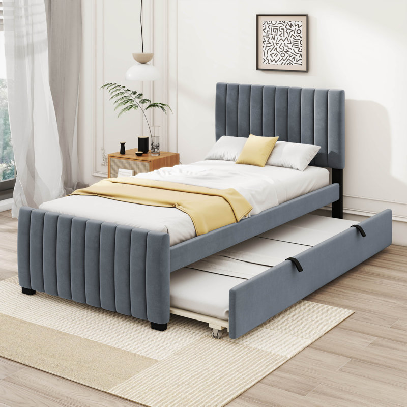 Twin Size Vlera Bed, Gray