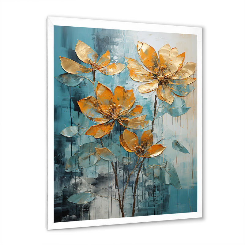 Fleurs, tranquillité, refuge, Cadre simple blanc, H 32 po x l 24 po x P 1 po