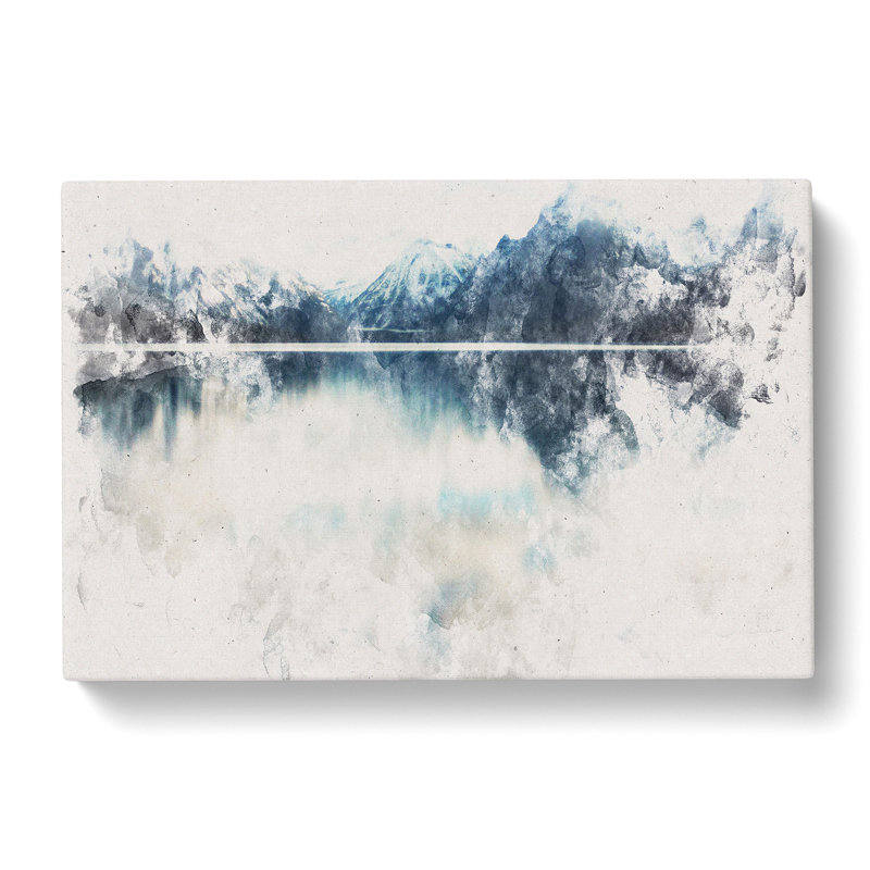 Lake McDonald Montana Watercolour - Print, Wrapped Canvas, 60cm H x 91cm W x 3cm D