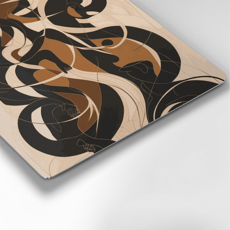 Art mural abstrait en métal beige 86, H 12 po x l 12 po