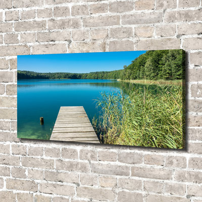 Pier At The Lake - Wrapped Canvas Print