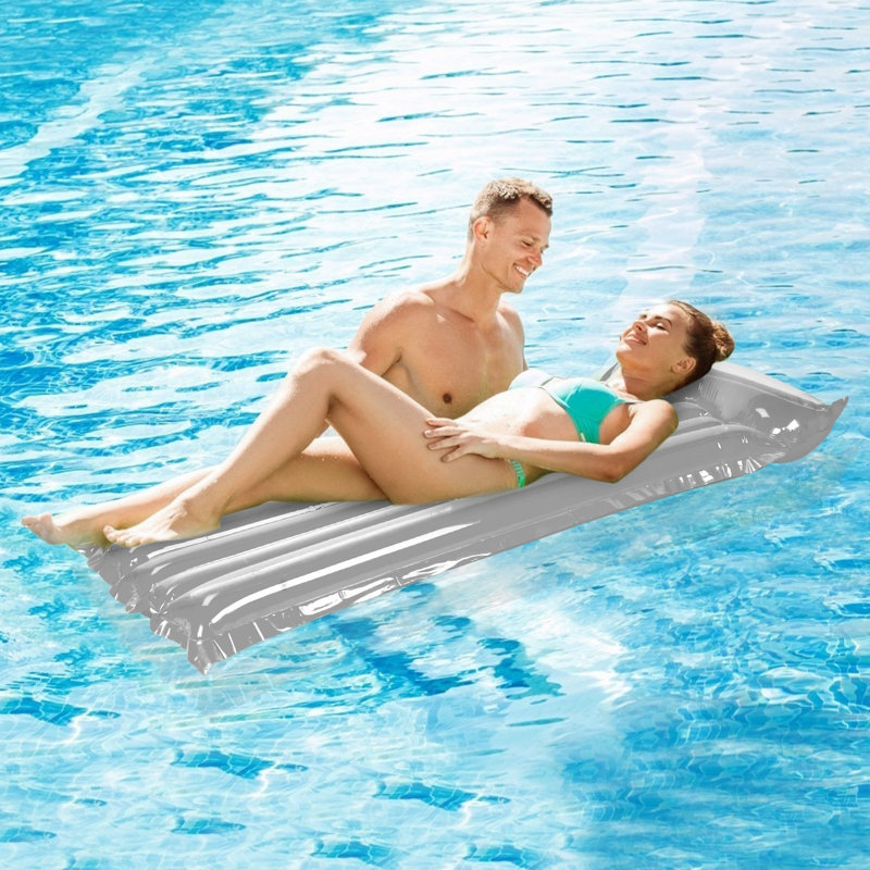 Piscine gonflable à radeau flottant, Argent / gris