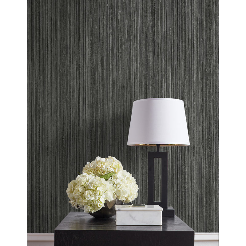 Ausbon 10.05m x 53cm Textured Metallic Finish Wallpaper Roll, Black