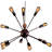 Laila 12-Light Bronze Edison Lamp With Bulbs