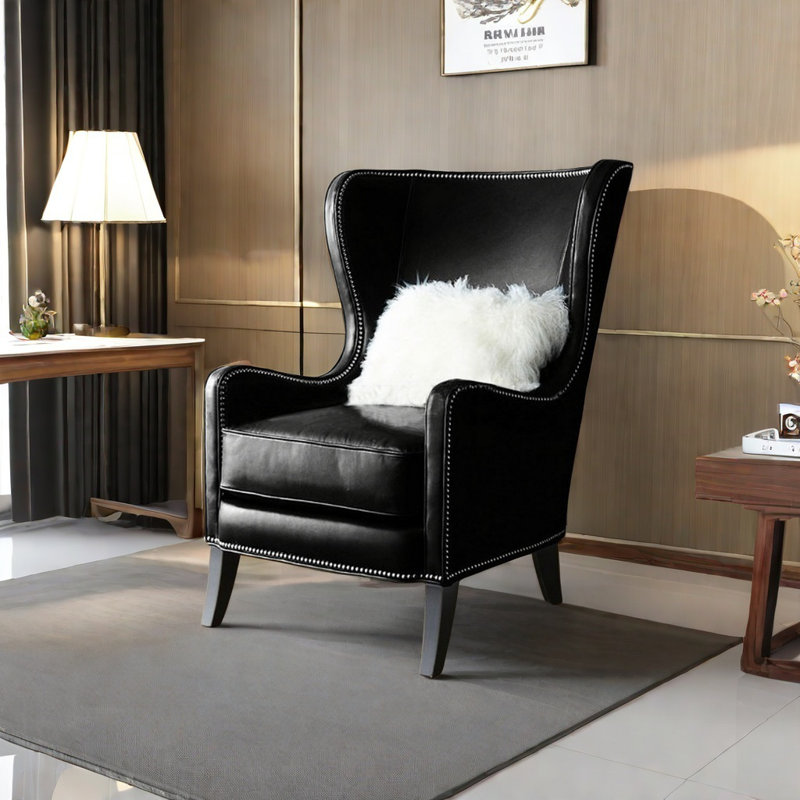 Chaise en bois massif avec coussin épais, Noir, noir, noir, noir, Noir, noir, noir, noir