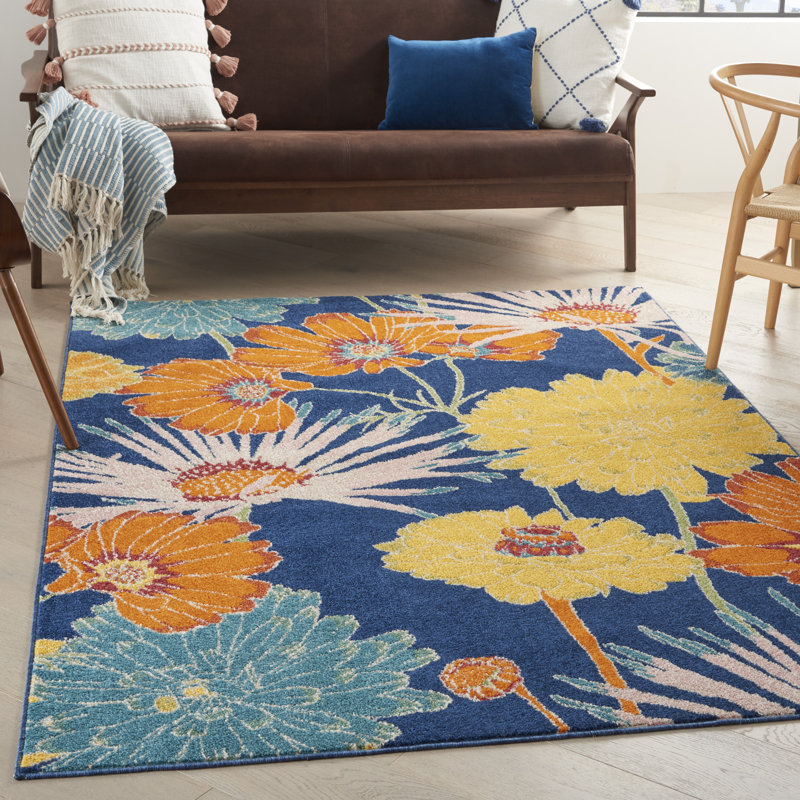 Abruscato Floral Indoor Rug, Rectangle 4' x 6'