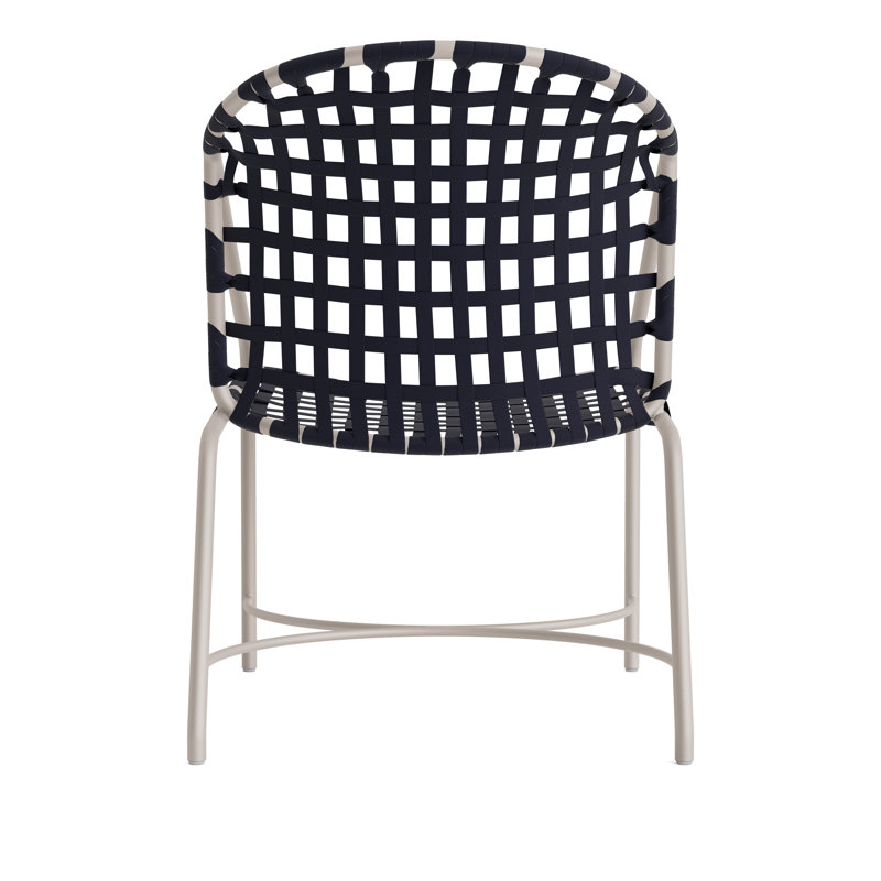 Kantan Outdoor Lounge Chair, Dove Smooth/Marine Suncloth Lace