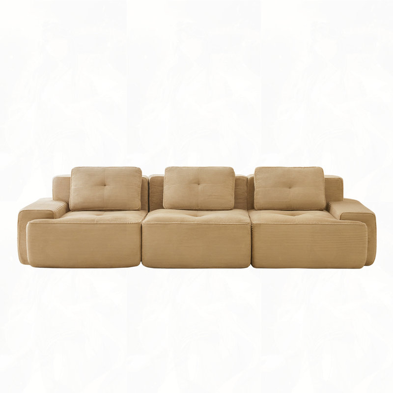 Canapé modulaire moderne 117 "117", H 32,7 po x l 117,3 po x P 40,9 po, 3, Chameau