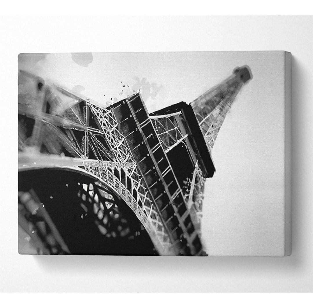 Paris unter dem Eiffelturm B N W - Druck