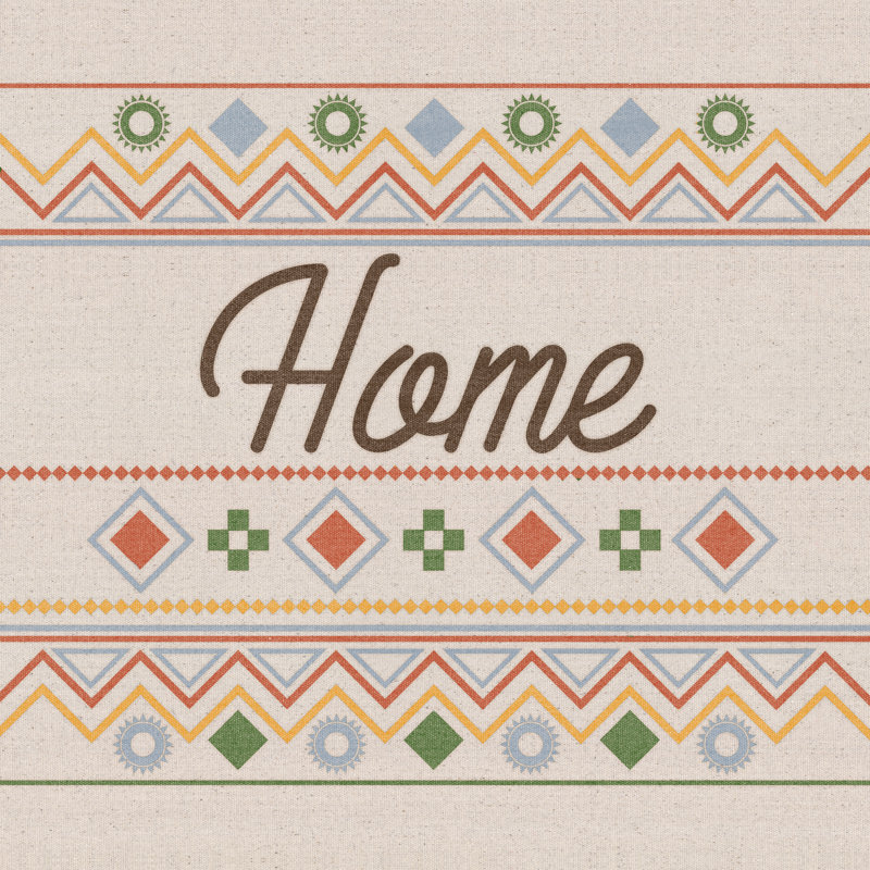 Aztec Pattern Home - Wrapped Canvas Print, 30cm H x 30cm W x 3.8cm D
