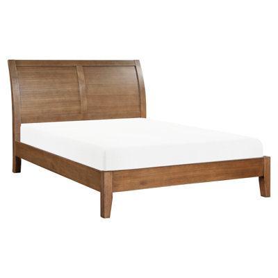 Queen Platform Bed With Headboard, Transitional Style, Brown Headboard Bed, Furniture