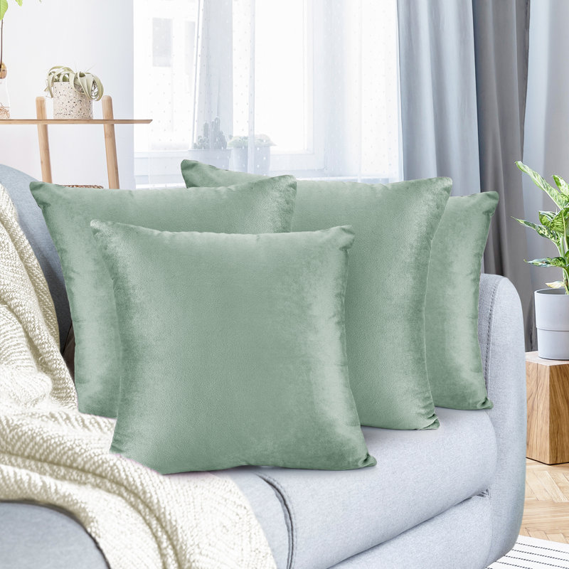 Housse de coussin en velours , H 22 po x l 22 po, Vert forêt