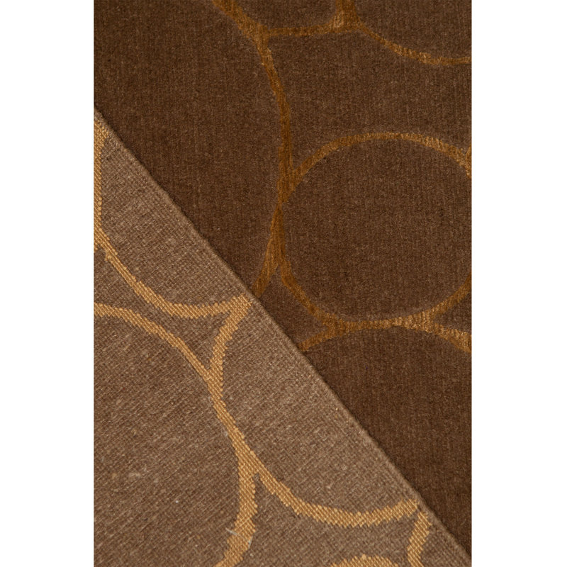 Wool Polka Dots Area Rug in Brown