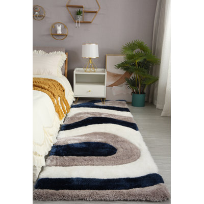 Thionville Shag Blue/Grey/White Shag Area Rug