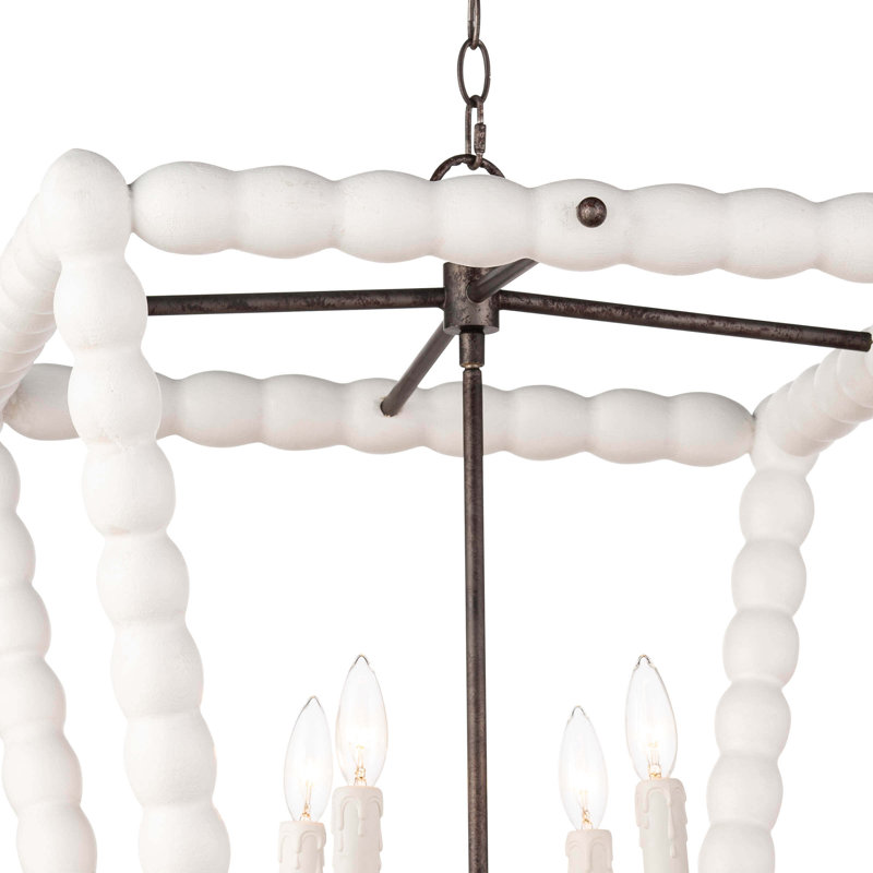 Coastal Luxe 4-Light Chandelier, White