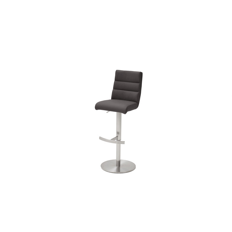 Tamas Swivel Upholstered Adjustable Height Counter Stool with Metal Frame, Anthracite
