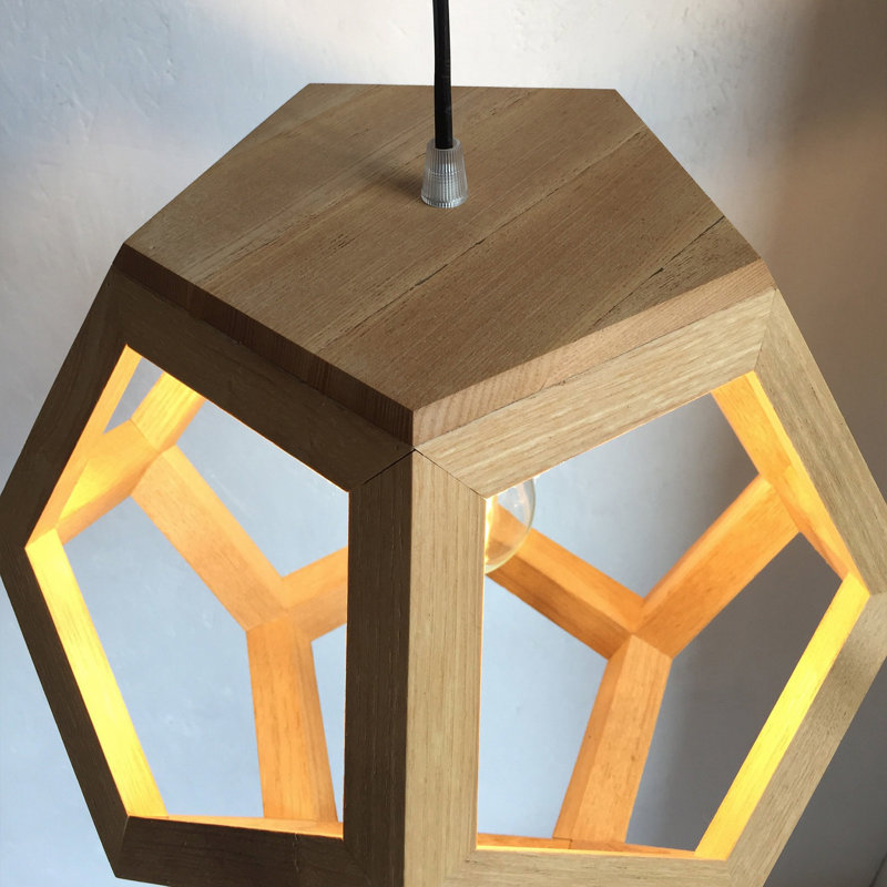 Chiang 1 - Light Oil Geometric Pendant, Light Oak