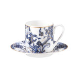 Coffee Cup & Saucer AZULEJOS Set of 2 in Luxury Box diam. 2.3in, H 2.5in, Cap. 4 oz, Saucer diam. 4.75in