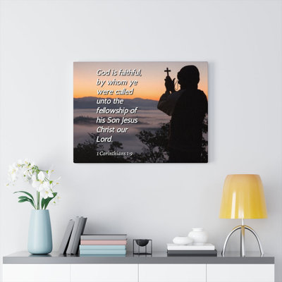 God Is Faithful 1 Corinthians 1:9 - Wrapped Canvas Print