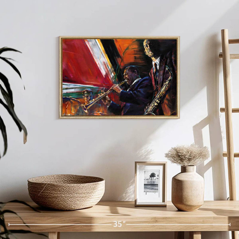 Red Hot, Floating Frame Natural Wood, 19" X 13"