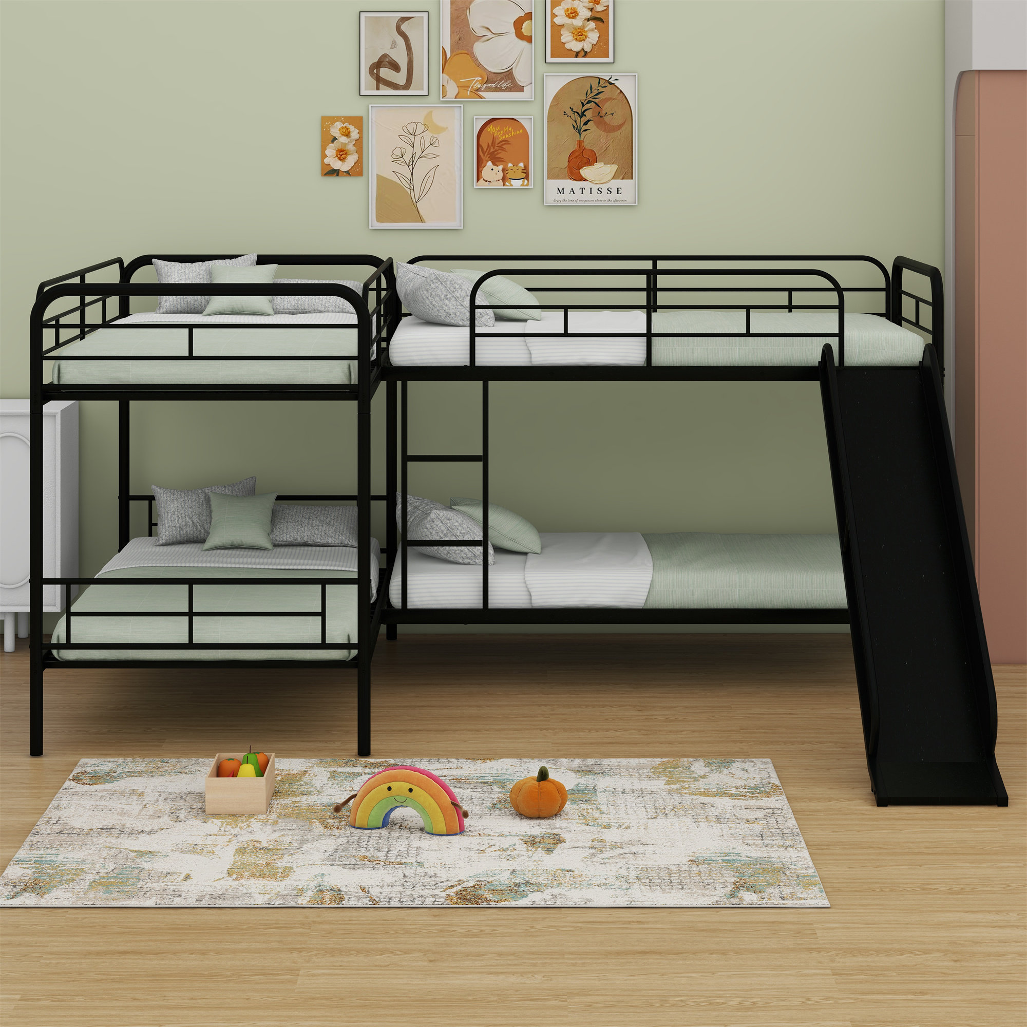 Isabelle & Max™ L-Shaped Bunk Bed With Slide And Ladder - Wayfair Canada