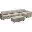 Canapé de rangement modulaire rembourré en L en velours de 143 po Teangela-1633138734