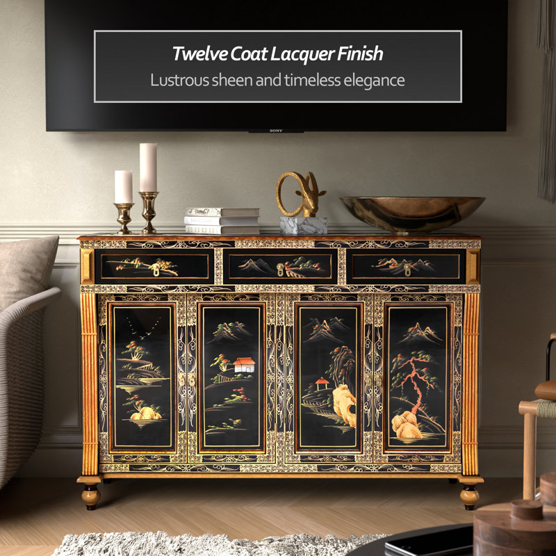 Black Lacquer Sideboard - Landscape