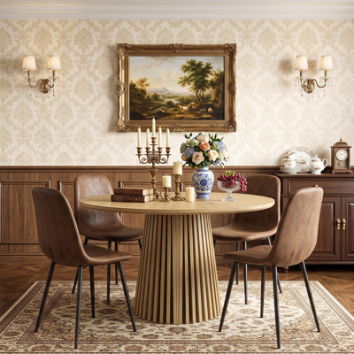 Ensemble de table et de chaises ovales extensibles (39,37" à 70,87") avec dossier haut