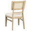 Ensemble de salle à manger 10 pièces avec fini chêne beige, table rectangulaire extensible, chaises en rotin tressé et buffet de rangement pour anniversaire, style bord de mer, dossier escamotable amovible.