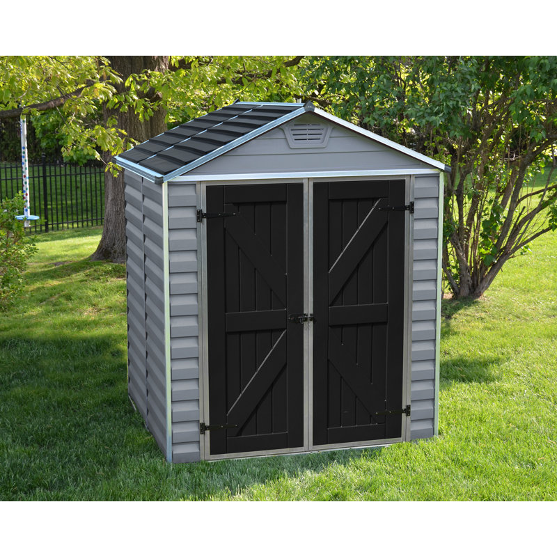 Gray 6' x 5' Polycarbonate and Aluminum Storage Shed