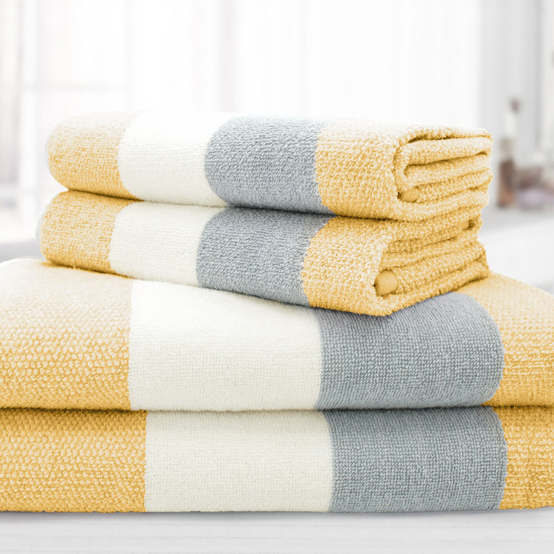 Weston 100% Cotton Stripe - 4Pc Towel Bale Set, Yellow