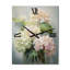 Horloge murale blanche surdimensionnée avec des hortensias blancs et roses-99631966