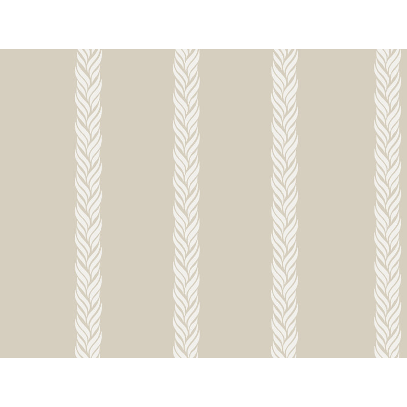Braided Stripe Striped Wallpaper Double Roll by Ronald Redding, Beige
