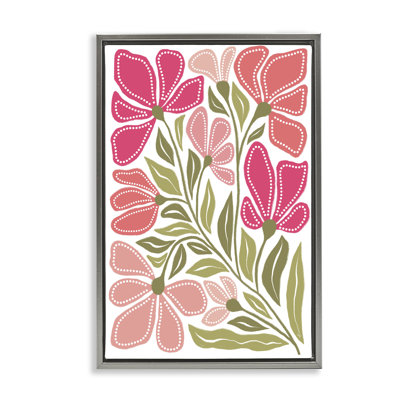 Cadre flottant Bold Midcentury Blooms, design par Martina Pavlova