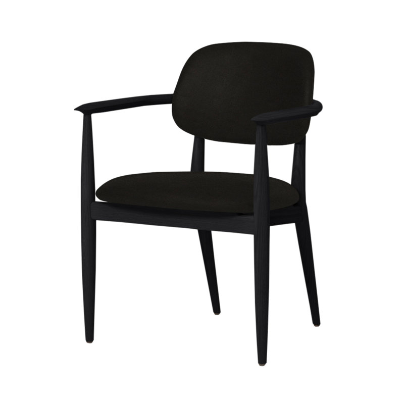 Chaise Slow de Space Copenhagen, Chêne onyx, Nouveau gris anthracite Newcastle 1365