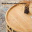 Table basse 31,5 pouces Boho avec base ouverte, finition en bois massif