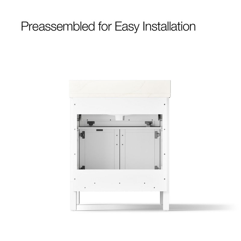 31" Single Bathroom Vanity Set, White, White, 31"