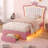 Twin-Size Bed, Princess-Style Upholstered Bed Frame, Crown Headboard With LED Light And Adjustable Storage Drawers, No Spring Mattress Required-352314991