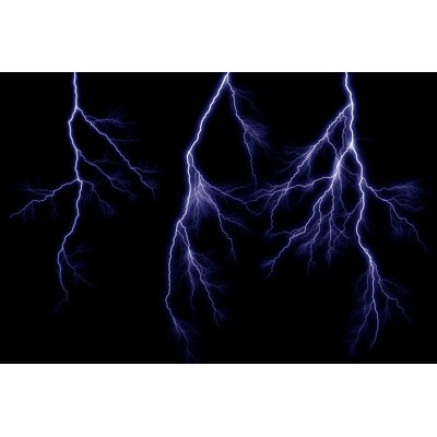 Tripple Lightning Strike 1 Piece Wrapped Canvas Wall Art
