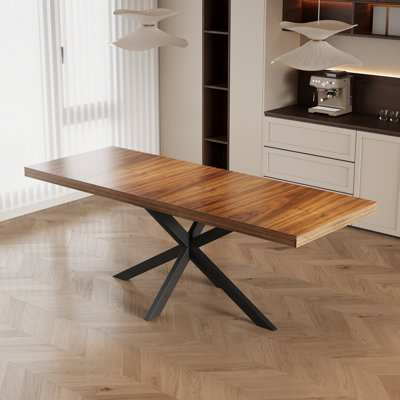 59"-78.7" Extendable Dining Table For 4 6 8 People, Wooden Rectangle Kitchen Table With Hidden Storage, Farmhouse Dining Room Tables For Living Room, Kitchen