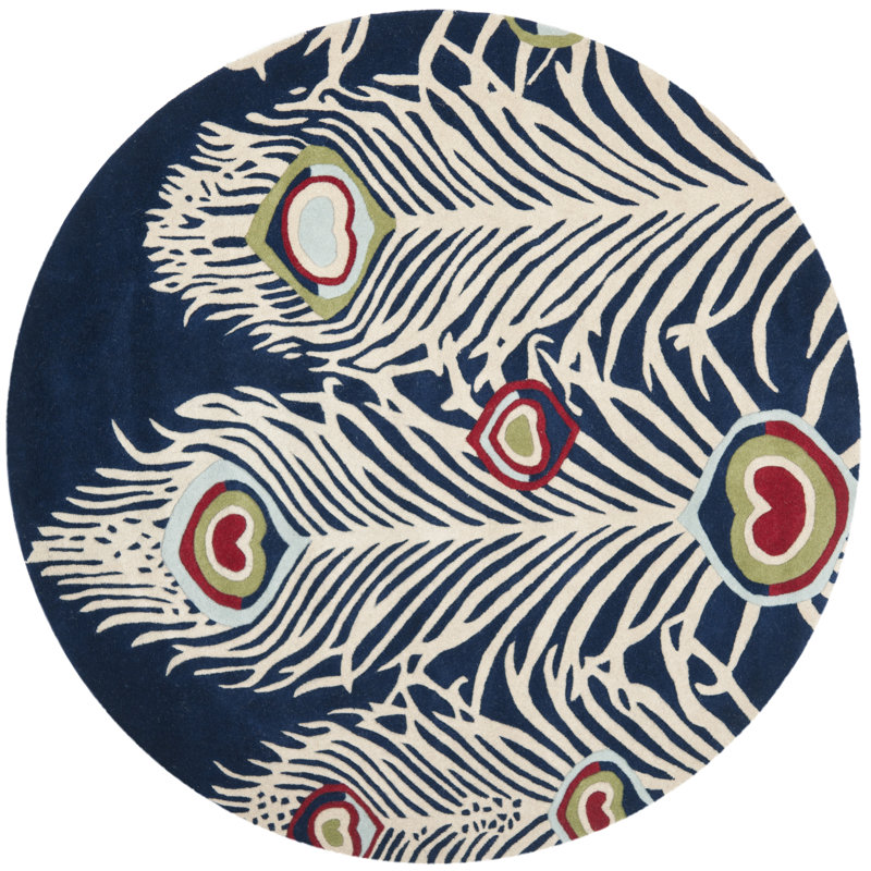 Nonia Hand Tufted Wool And Viscose Rug, Round 6'